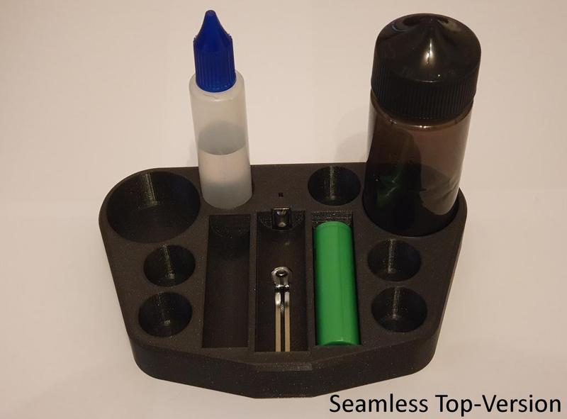 E-Cigarette-, Liquid- and Battery-Display with integrated USB-Charger (New with seamless top)