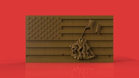 Iwo Jima Tribute American Marine Hero Flag
