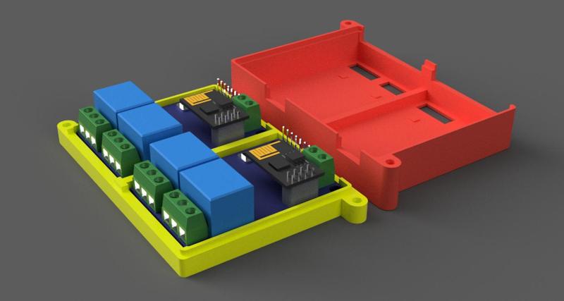 2x Dual Channel ESP01 Relay Module Enclosure