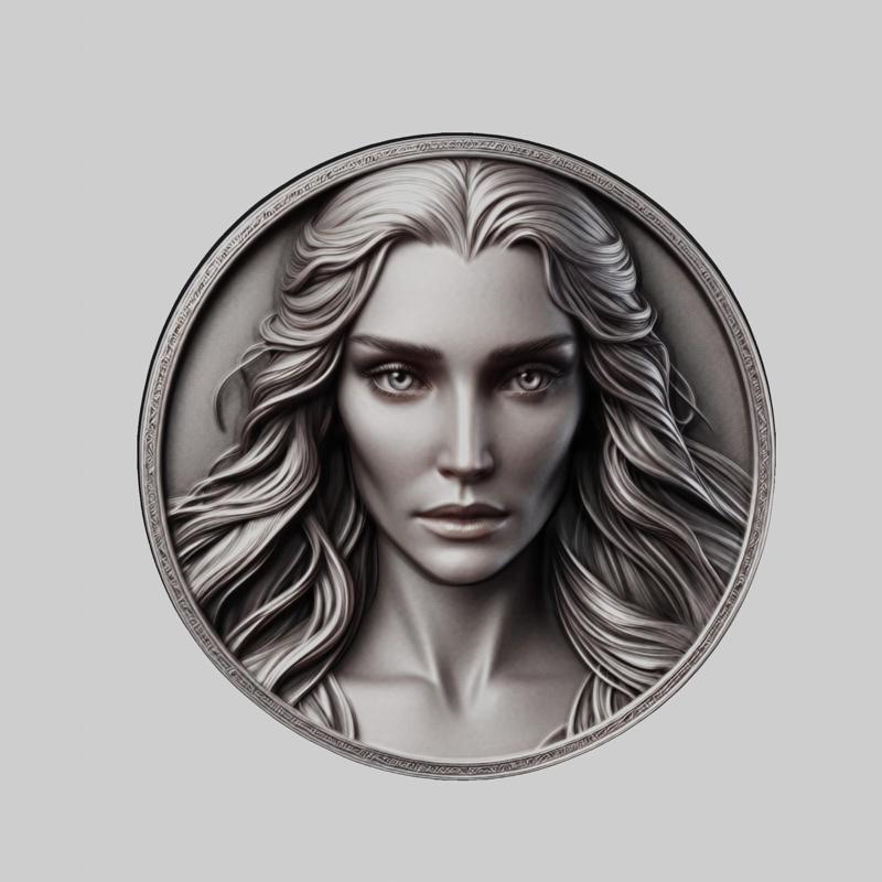 Galadriel Lord of Rings Medallion for CNC Router Laser & 3D Printer
