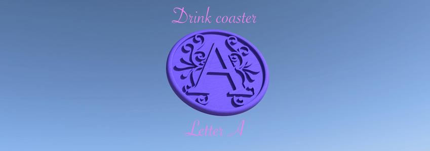 ✨ Elegant 3D-Printed Coaster with Letter "A" ✨