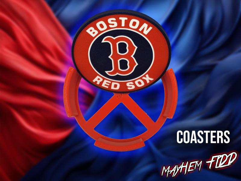 Boston Red Sox - Coaster Set (Includes Holder)