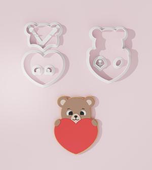 Valentine Bear #6 Cookie Cutter