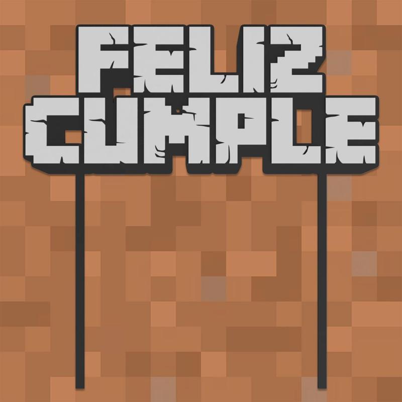 Minecraft cake topper