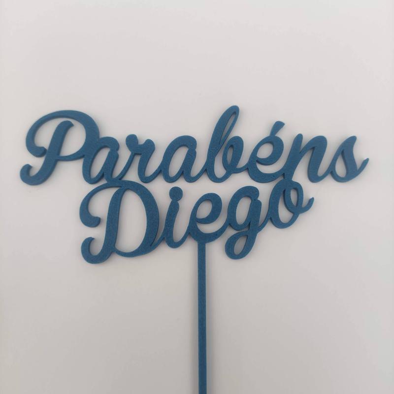 Topper For Cake Decoration - Parabéns Diego