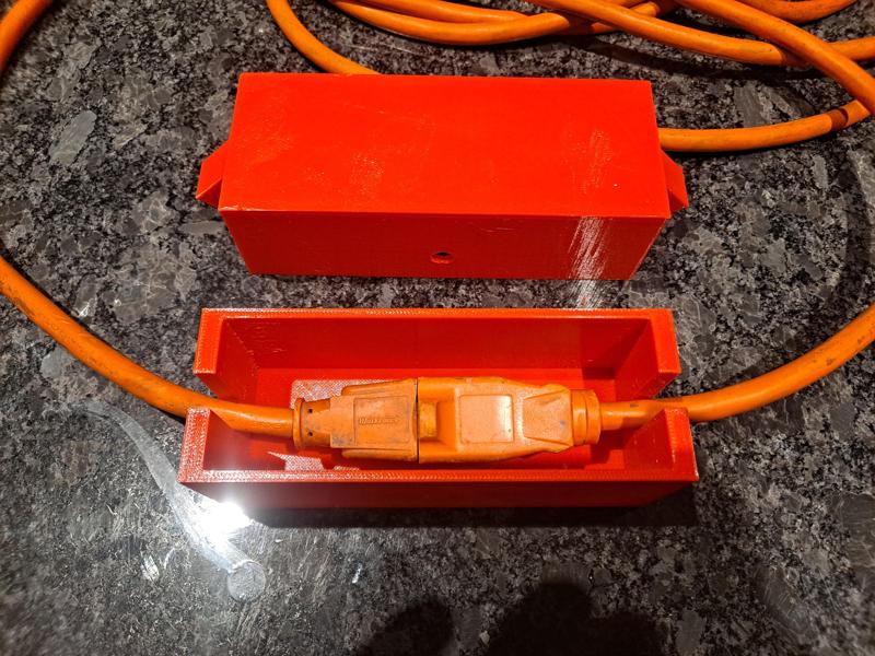A weather tight box for extension cord connections.
