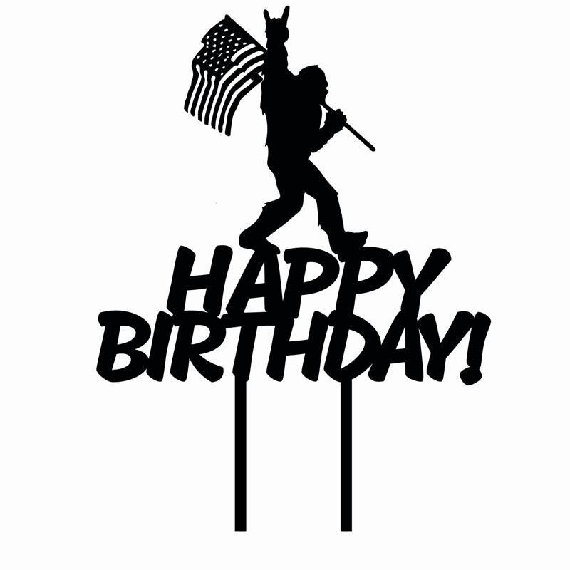 HAPPY BIRTHDAY CAKE TOPPER HAPPY BIRTHDAY EEUU BIG FOOT