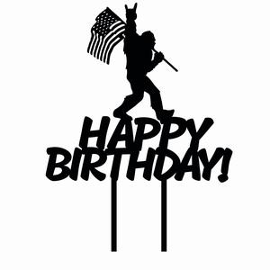 HAPPY BIRTHDAY CAKE TOPPER HAPPY BIRTHDAY EEUU BIG FOOT