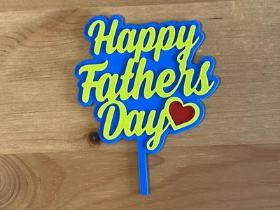 happy fathers day cake topper