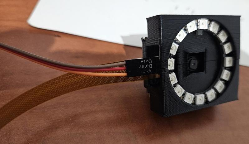 Neopixel led round around rpi camera for articulated arm