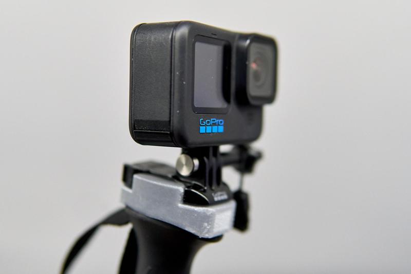 GoPro base fitting for the ski pole