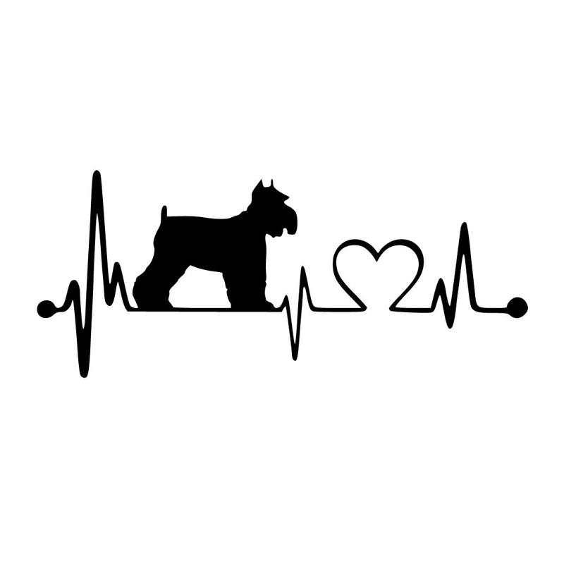 Canine Heartbeat - Schnauzer Dog Silhouette, Heartbeat Design, STL File for 3D Printing and Laser Cutting