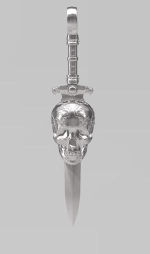 Sword and skull pendant