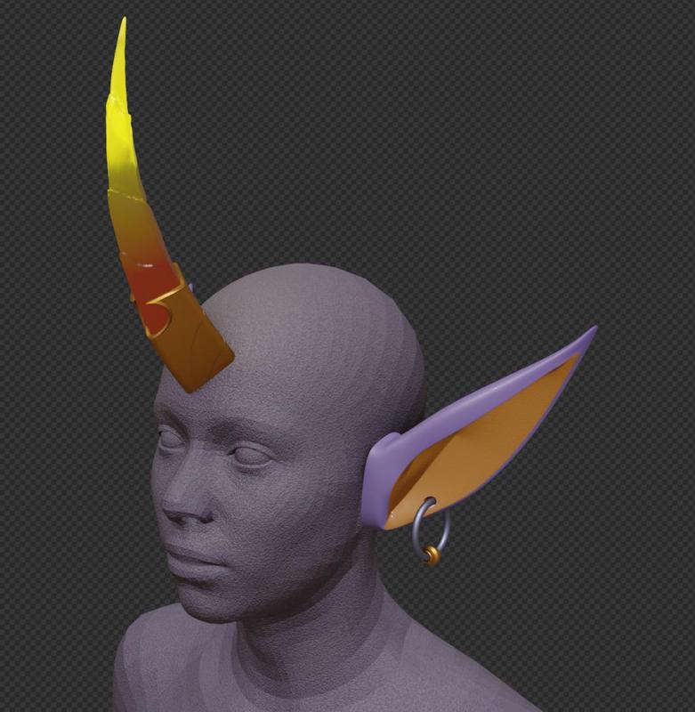 wild rift soraka ear horn 3D print model