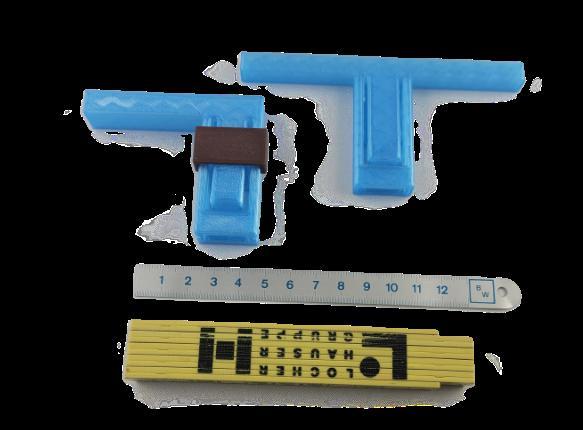 Messhilfe für Meter, Doppelmeter und Massstäbe