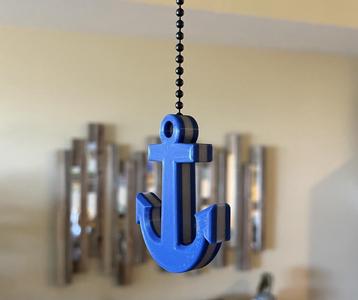 Anchor Ceiling Fan and Light Chain Pull - Coastal Theme