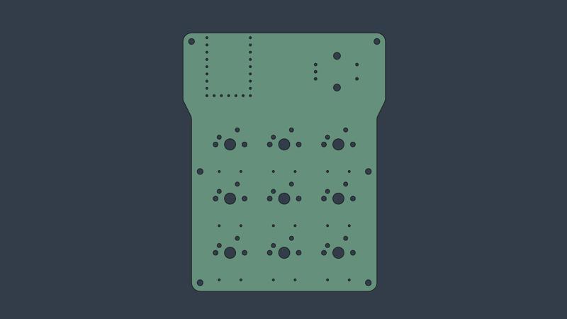 WannaBe - 3x3 Macropad PCB (.STEP)