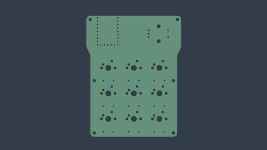 WannaBe - 3x3 Macropad PCB (.STEP)