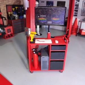 Tool car with computer 1:10 - garage cabinets wheel 1:10 witch pc