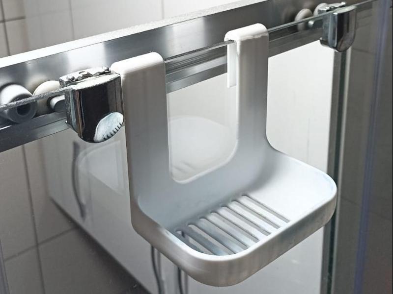 Shower cabin hanging soap dish