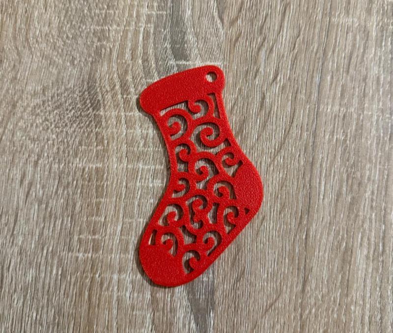 Christmas sock shaped bauble