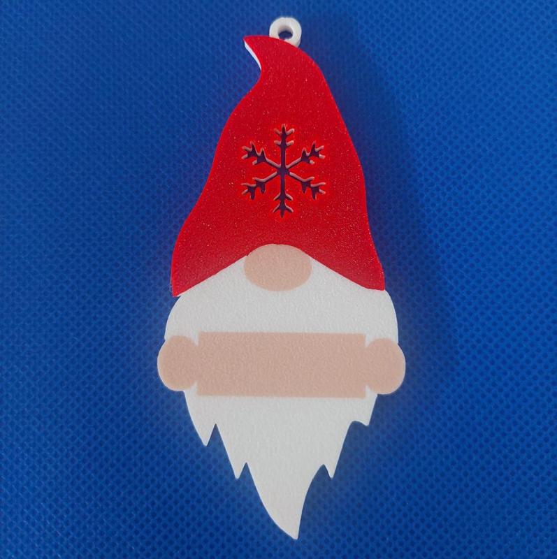 Multicolor Christmas Gnome Snowflake Tag