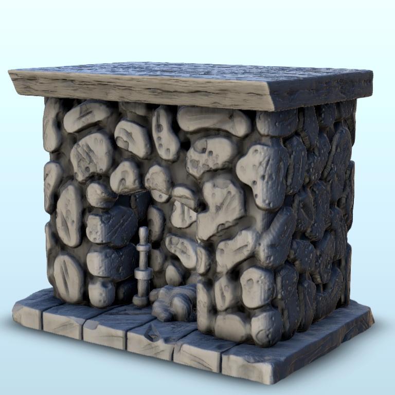Stone fireplace 3 - Hobbit medieval scenery terrain wargame