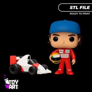Senna Funko Style + F1 Car - STL Model for 3D Print