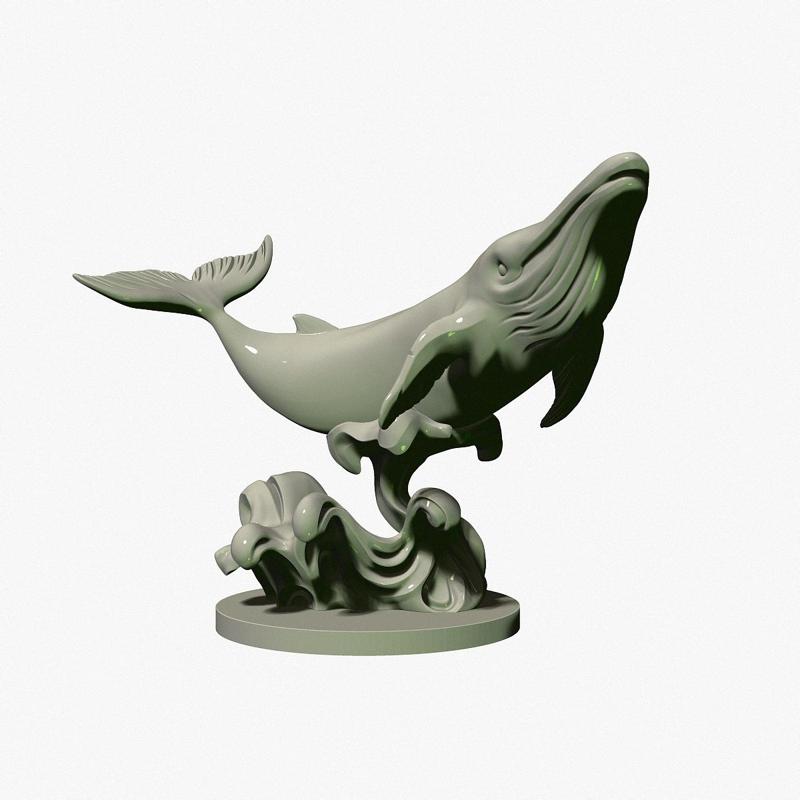 whale on the wave. figurine, toy