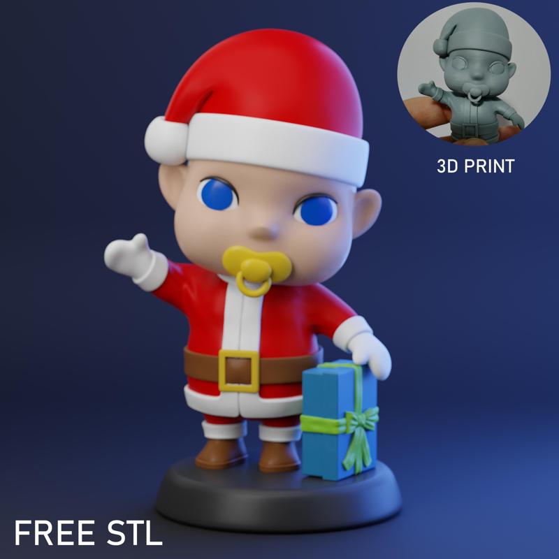 SANTA CLAUS BABY STL Free 3D print model