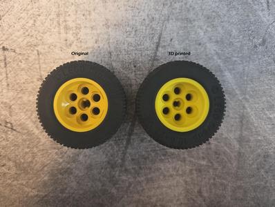 LEGO PART 6595 - Wheel 49.6 x 28 VR (36.8 x 26) with Axle Hole