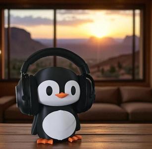 Headphone Stand - Cute Penguin