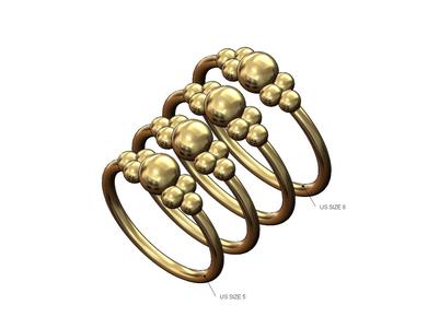 Bead ornament band US sizes 5to8 3D print model