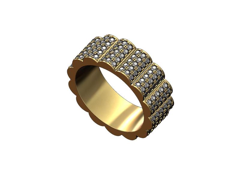 Diamond iced watch link band US sizes 7 8 9 3D print model