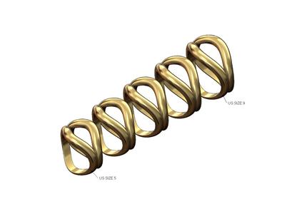 Double organic curve dome fashion band US sizes 5to9 3D print model