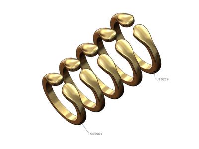 Open domed lobes fashion band Us sizes 5 to 9 3D print model