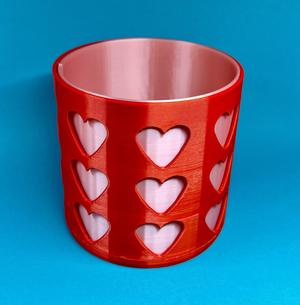 Heart cutout vase with insert
