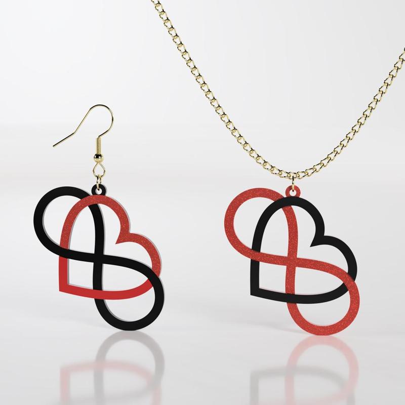 Infinite love earrings pendant