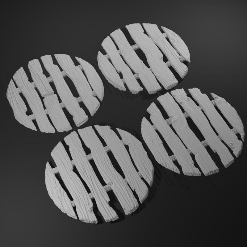 60mm Wood Plank Bases for Miniatures, Mini