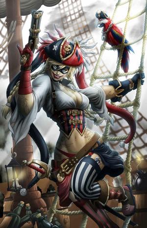 Harley Quinn Pirate + bust fanart by CG Pyro