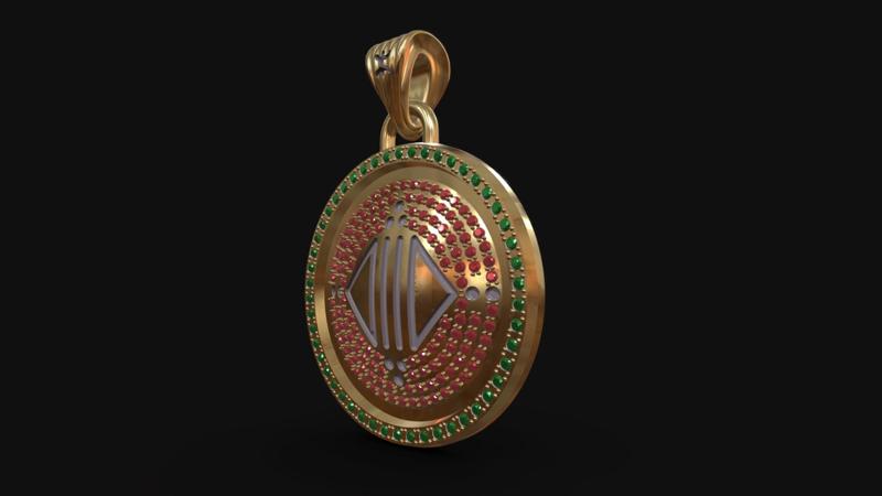 The Seeds Amazigh Symbols Pendant 3D Model