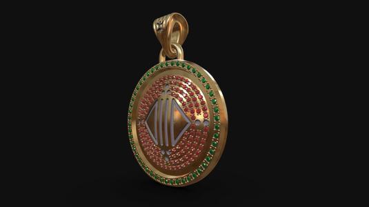 The Seeds Amazigh Symbols Pendant 3D Model
