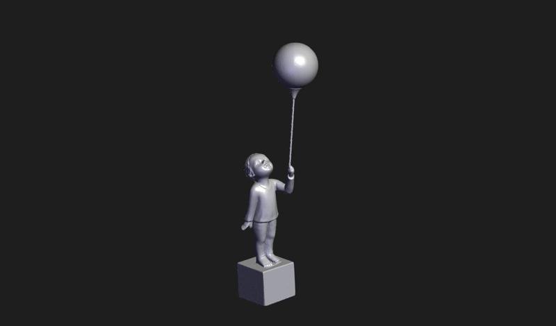 Boy Baloon--3D Scanned by Revopoint MIRACO 3D Scanner