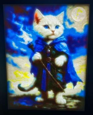 Lithophane Art : "Cat Mage" 