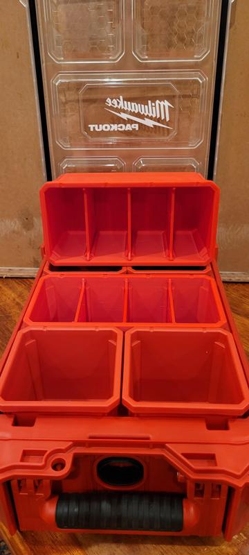 Milwaukee Packout Compatible Organizer - 4 Cavity Divided Rectangular Bin