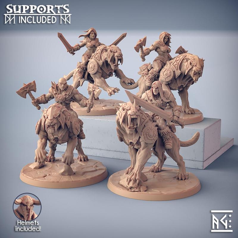 Smilodon Raiders - 4 Modular Units - Dragonpeak Barbarians