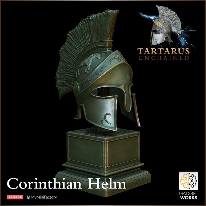 Greek Helmet and plinth - Tartarus Unchained