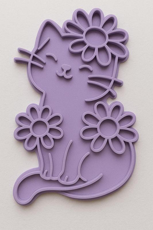 CAT WITH FLOWERS