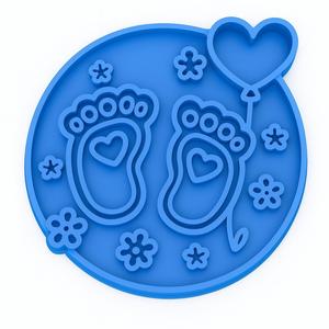 BABY FEET AND HEART COOKIE CUTTER