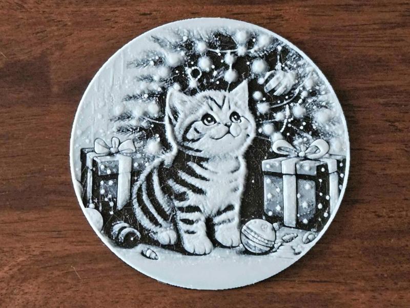 Kitten Coaster - Christmas